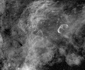 Crescent Nebula in Milky Way - two part mosaic